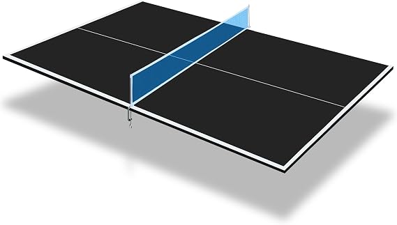 Ping Pong Table Top for Billiard Table, 9FT Foldable Table Tennis Table Topper for Pool Table, Indoor Outdoor Table Tennis Conversion Top w/Net & Premium Foam Padding