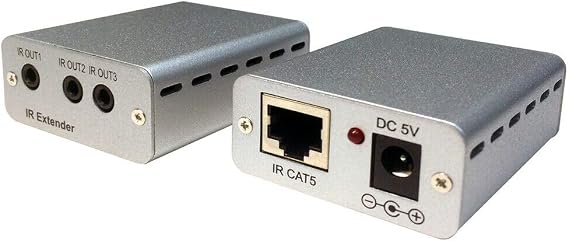 IR Remote Over Cat5 Cat6 Repeater Extender Kit - Control 5 A/V Devices at A Time