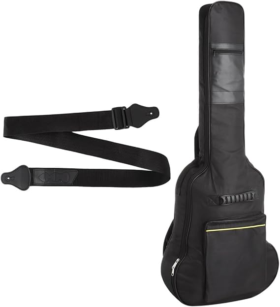 Acoustic Guitar Travel Set, 2-Pack Gig Bag + Strap, For Fs800 40-41, Protective Soft Case, Water-Safe Cover