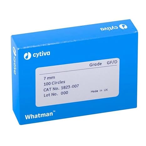 Whatman 1823-070 Glass Microfiber Binder Free Filter, 2.7 Micron, 2.2 s/100mL Flow Rate, Grade GF/D, 7.0cm Diameter (Pack of 100)
