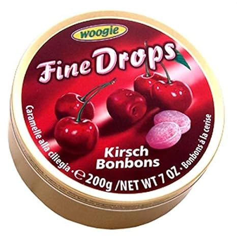 Fine Drops Fruit Hard Candy Cherry Flavor Imported From Austria Pack Of 3