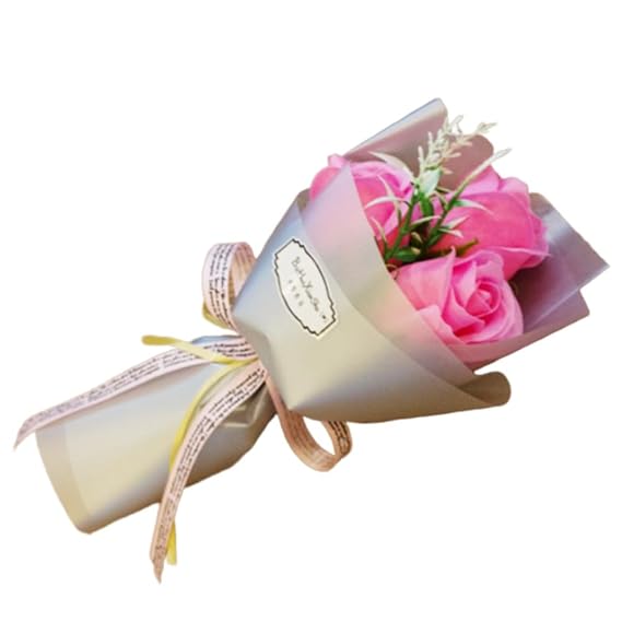 Artificial Soap Flower Bath Soap Rose Flower Bouquet Floral Scented Bath Soap Rose Flower Petals, Gifts for Her Women Teens Girls Mom Wife Girlfriend Best Friend Birthday Valentine's Day Mother's Day