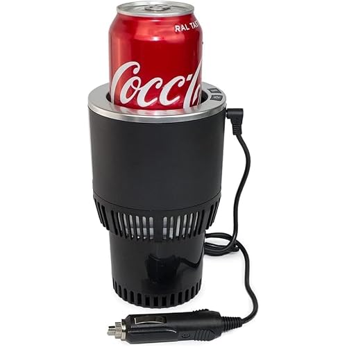 Premium 2-in-1 Car Cup Warmer Cooler Smart Car Cup Mug Holder | Perfect Car Tumbler Holder for CommuterRoad Tripper Present Black and Silver