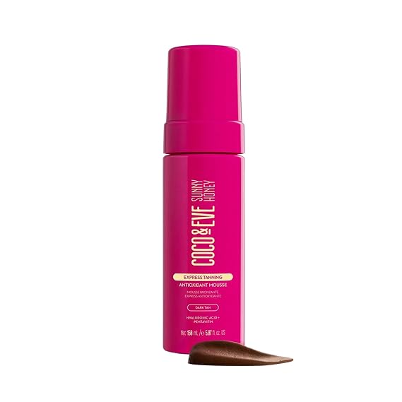 Coco & Eve Express Self Tanning Mousse - 1 Hour Streak-Free Hydrating Sunless Tanning Mousse, Fast-Drying Natural Glow, Infused with Hyaluronic Acid & Coconut Extract Vegan, Cruelty Free | 5.07 Fl Oz