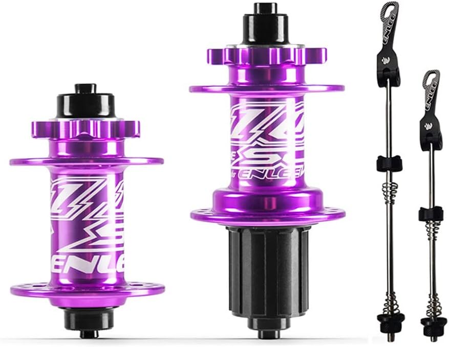 Mountain Bikes Bikes Hubs 32 Holes Disk Brake Bearing Hub Quick Release Front Hub 9x100mm Rear Hub 10x135mm for 891011 Speed Cassette Freewheel 6 Bolts BicyclesColor:Purple 32H