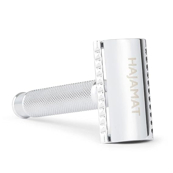 Hajamat Scythe Double Edge Safety Razor, Stainless Steel, Chrome Finish, Single Blade, Closed Comb