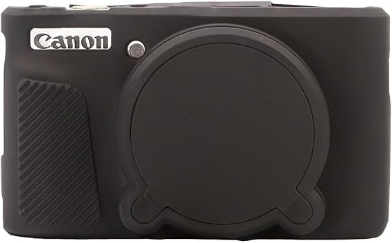 Case for PowerShot SX740 HS Camera Protective Cover SX740 HS Camera Soft Silicone Bag with Detachable Lens Cover Lightweight Skin Friendly,Black