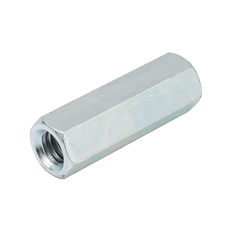 50 Packs 1/4"-20 UNC Threaded Hex Rod Coupling Nuts, Low Carbon Steel with Zinc Plated