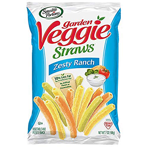 Sensible Portions Garden Veggie Straws, Zesty Ranch, 7 Oz Pack of 6