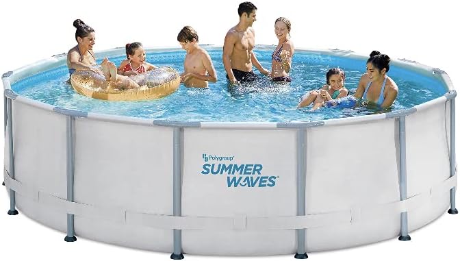 SUMMER WAVES 14ft Elite Frame Pool with Filter Pump, Cover, and Ladder
