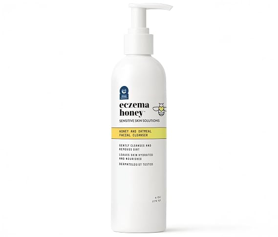 ECZEMA HONEY Oatmeal Facial Cleanser, Natural Face Wash (6 Oz) | Daily Gentle Face Cleanser for Dry, Itchy, Sensitive, Irritable Skin Helps Prevent Breakouts