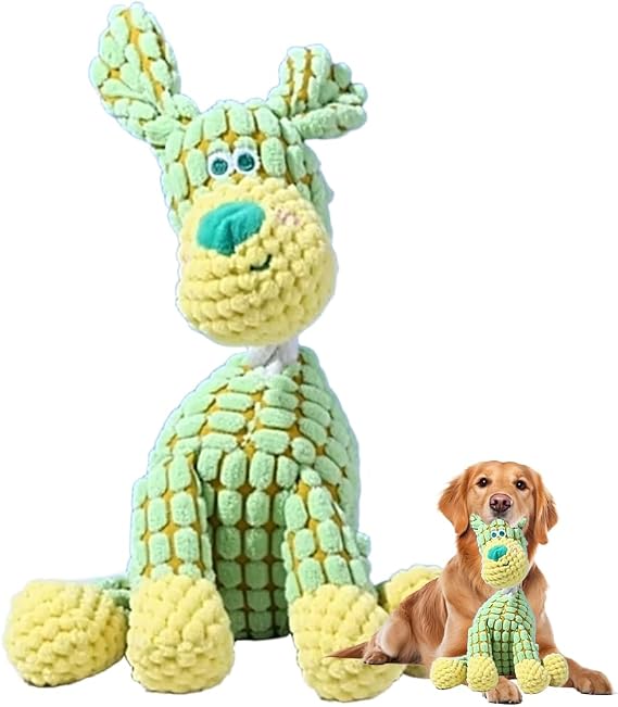 JUDUNA Indestructible Dog Toy, 2026 New Dog Plush Toys for Aggressive Chewers, Squeaky Chew Toy for Small, Medium and Large Dogs (Green)