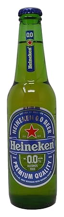 Heineken 0.0% Non-Alcoholic Beer Alcohol Free, 11.2 fl oz Glass Bottles