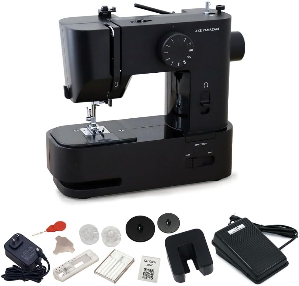 AXE Yamazaki sewing machines MM-10 | Portable & Super Lightweight Light Duty Sewing machine For Beginners,Designed in JAPAN,Foot Pedal, Mini sewing machine,Great for Beginners,