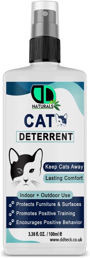 100% Natural Cat Deterrent Spray – Non-Toxic, Eco-Friendly Formula with Lemon, Lavender & Orange Oils, Safe Indoor & Outdoor Repellent to Prevent Scratching and Keep Cats Away (100ml Spray)