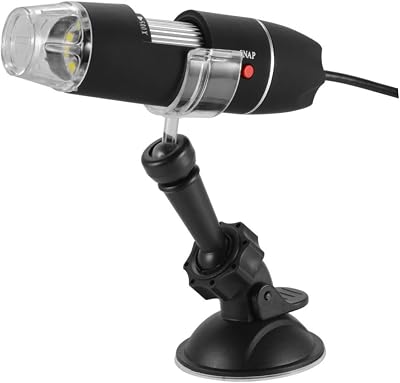 USB Digital Microscope Lights Portable Magnifier for Boys and Girls High-Resolution for Photo Video Suction Bracket Reading Aid