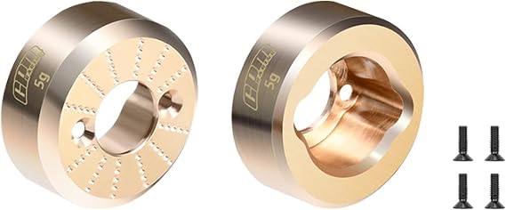 GPM for AXIAL 1/30 SCX30 Ford Bronco / SCX30 Jeep Wrangler JLU 2Pcs Brass Rear Wheel Weights (5g)
