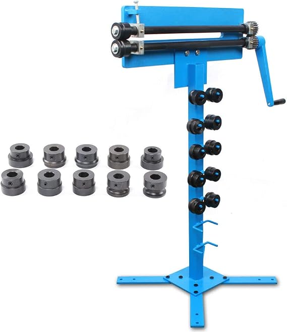 Professional Sheet Metal Bead Roller Machine 1.2mm Gear Drive Bench Manual Bead Roller Sheet Metal Bead Roller Bender with 6 Dies Kit