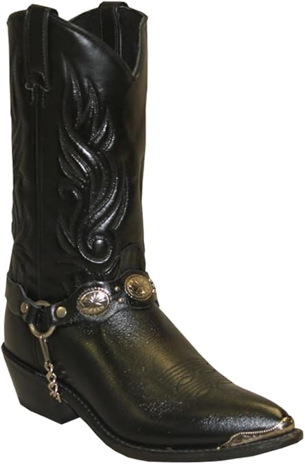 Abilene Men's Sage by with Concho Strap Western Boot Black 8 D(M) US