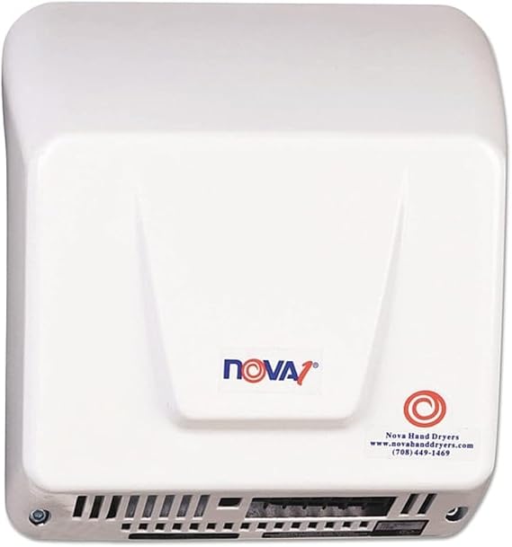 World Dryer - 83000000 0830 NOVA 1 Economical Surface Mounted ADA Hand Dryer, Universal Voltage110-120V/208-240V, Aluminum Cover, White