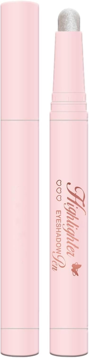 White Eyeshadow Stick Pen, Shimmer Pearl Metallic Silver Eyeshadow Crayon, Pearlescent Waterproof Eye Makeup, Highly Pigmented Brightener Highlight Pencil, Natural Gift for Women