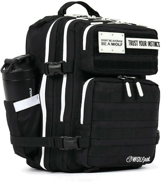 WOLFpak 25L Athletic Gym Backpack - Durable 1000D Waterproof Oxford Material with MOLLE Webbing, Laptop Pocket