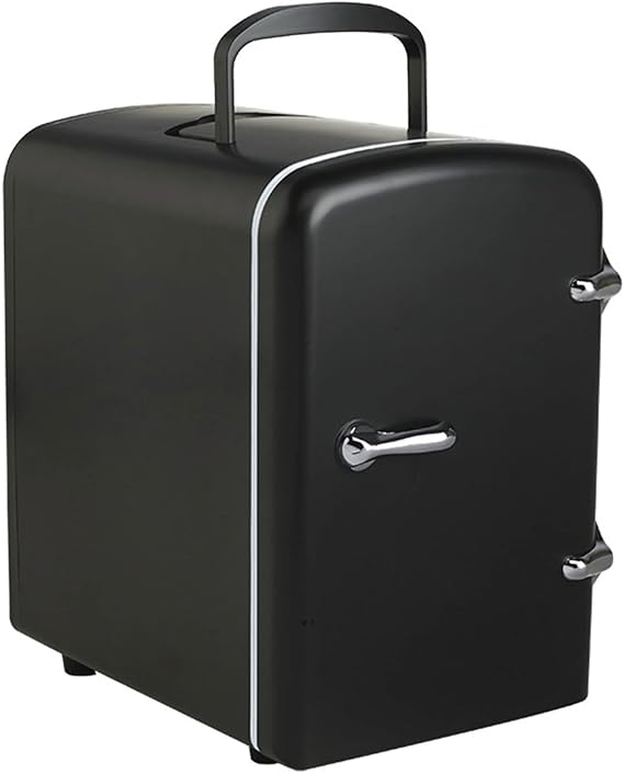 Mini Fridge,Skincare Fridge,Portable 4-Liter Capacity Makeup Refrigerator,Ideal for Bedroom, Dorm, Car and Office Use,Thermoelectric Cooler and Warmer,Car Cooler (Black)