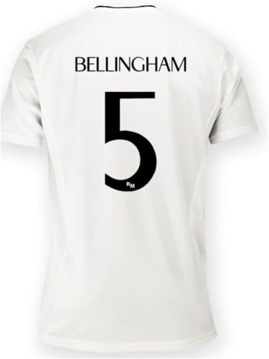 Real Madrid Jersey. Real Madrid Home Shirt 2425 Bellingham 5#. 100% Polyester. Classic fit. Official RM Jersey