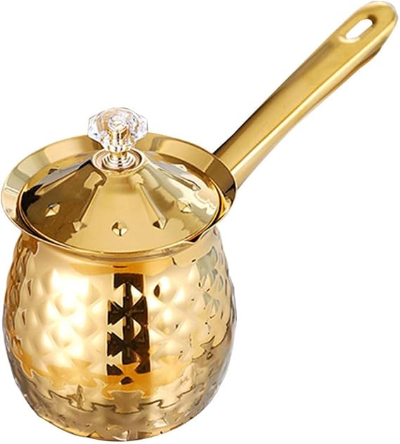 BESTOYARD Turkish Coffee Pot Stainless Steel Milk Pot for Stove Top Pointed Spout Coffee Maker for Espresso Latte Milk Heating 5.70 X 3.93 X 3.14 in