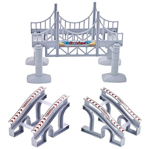 Assembly Slope and Bridge Tracks Accessories Replacement ONLY, Fun Addition DIY Tracks Pieces for Education Tracks PlaysetBridge