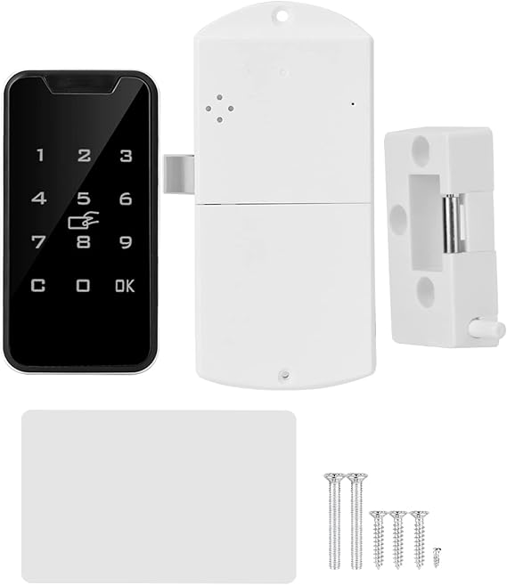 Electronic Cabinet Lock, Smart Digital Password Lock, Electronic Security Barrier Lock, Touch Keypad Cabinet Lock for Domestic Drawers, Cabinets, File