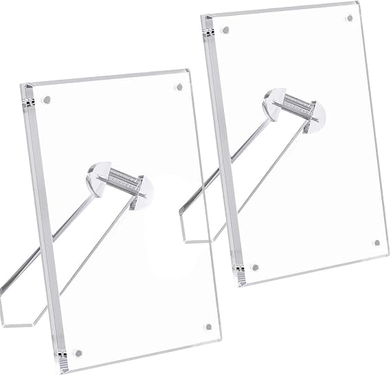 NIUBEE 5x7 Acrylic Picture Frame with Magnets,Floating Photo Frames 2 Packs | 95% High Transparency Shatter-Resistant for Tabletop, Modern Desk Display for Home & Office
