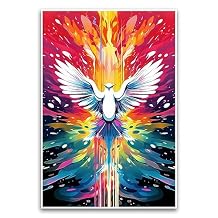 Color Splash Bird Phoenix Poster - Colorful Vibrant Rainbow Digital Art Poster - 12 x 18 Inch Unframed Poster - Premium Poster On 100lb Gloss Paper - Printed In The USA FHJP0838