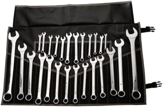 Wrench Pouch, 28 Pocket Combination Wrench Case, Waterproof Black Canvas