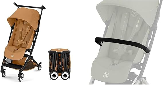 CYBEX Cinnamon Yellow JP2 Ultra Compact Stroller 2026 Lightweight, Carry-On for Travel, Going Out, Storage Original Reflector Band + Bumper Bar