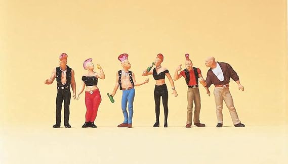 Preiser Punks HO Scale Model Train Figures 10473