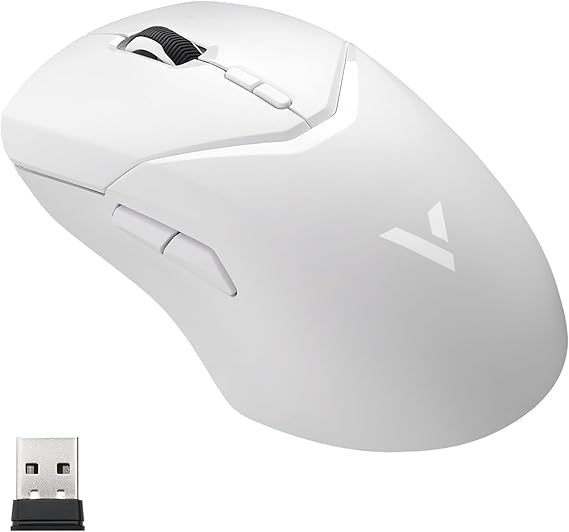Rapoo VT9Pro Wireless Gaming Mouse - Esports Grade Performance Gaming Mice, PAW 3398 Sensor, 26000 DPI, 1ms Response Time, 68g Lightweight, 10 Programmable Buttons, Long Battery Life, White