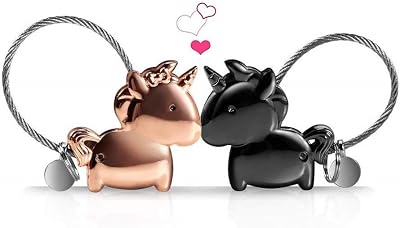 Wandi Couple Keychain, Magnetic Destined Kissing Unicorn Keychain Valentines LoveChristmas Present