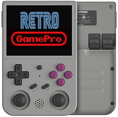RG353V Handheld Game Console 3.5-Inches Display Dual OS Android 11, Linux System, RK3566 Chip Built-in 16G  64G TF Card Gray