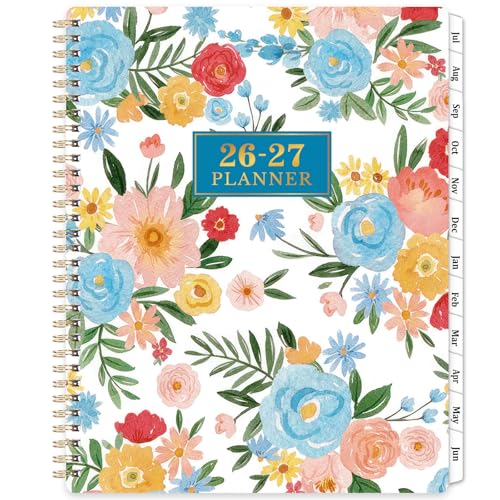 Planner 2026-2027 - 2026-2027 Planner Weekly and Monthly, July 2026 - June 2027, 8 x 10, Academic Planner 2026-2027, Calendar Planner, Printed Tabs, Holidays, Twin-wire Binding