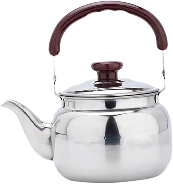 Hemobllo Stainless Steel Whistling Kettle Heat Resistant Handle Teakettle for Induction Cooker and Gas Stove Traditional Steaming Teapot for Tea Brewing and Gift Giving