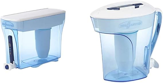 ZeroWater 23-Cup Water Filter Dispenser + 10-Cup Water Filter Pitcher Bundle | Removes 99% TDS