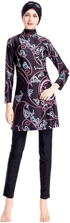 Modest Swimwear Swimsuit for Women Full Coverage Swimwear Swimming Beachwear Swim Suit Long-Sleeve