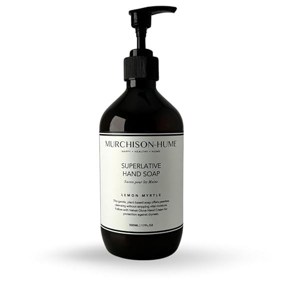 Murchison-Hume Lemon Myrtle Hand Soap | Superlative Plant-Based Formula with Elegant Refillable Pump Dispenser | Soft & Hydrated Hands | SLS-Free, Paraben-Free & Cruelty-Free | 16 fl oz