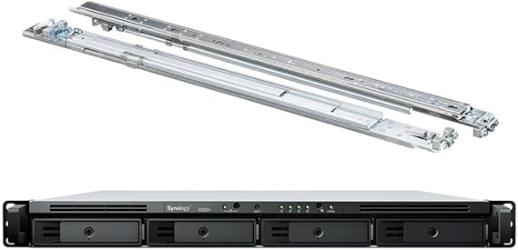 Synology RackStation RS822+ NAS Server with Ryzen 2.2GHz CPU, 32GB Memory, 32TB HDD Storage, 4 x 1GbE LAN Ports, DSM Operating System Bundle with Rail kit