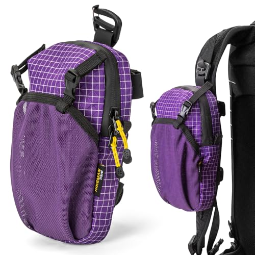 HIKEMAN Backpack Shoulder Strap Pouch - Smartphone Strap Pack,Waterproof Backpack Strap Pocket Attachment Bag for Hikers,Small Crossbody Bag Waist Pack for Sports Hiking CampingPurple