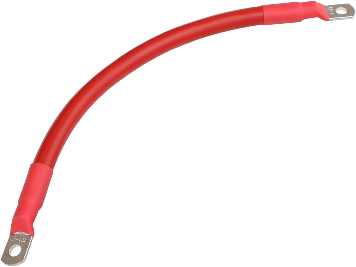 30cm 35mm2 heavy duty red battery cable link with eyelets to connect batteries together in one battery bank