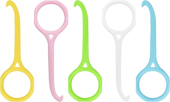 5 Pack Clear Aligner Removal Tools, Portable Dental Braces Remover Hook for Tooth Cleaning and Oral Care (Blue, White, Green, Pink, Yellow)