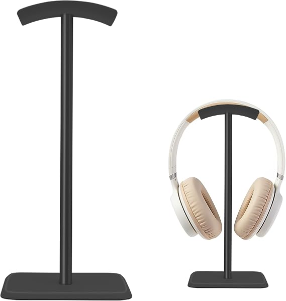 Headphone Stand Gaming Headset Stand, Earphone Holder for Desk Gaming Headphone Holder for Most Headsets Solid Base for All Headphones Size (Black)