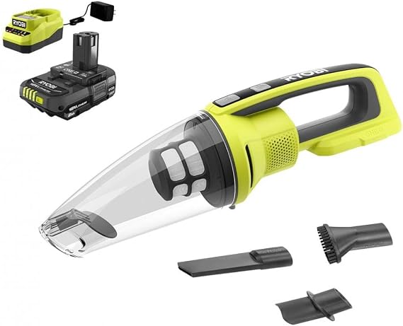 RYOBI ONE+ 18V Cordless Performance Hand Vacuum Kit with 2.0 Ah Battery and Charger